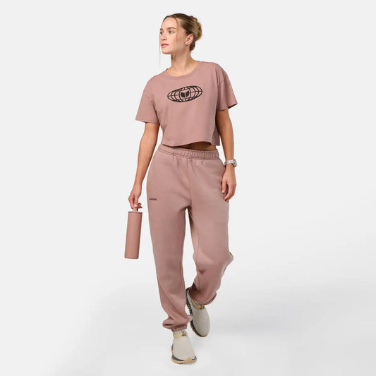 Women's Globe Crop Tee - Hazy Pink