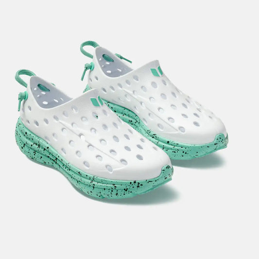 Revive Kids - White / Electric Teal Speckle